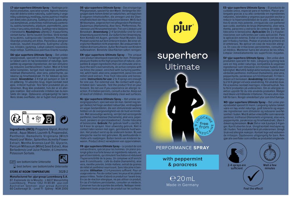 Pjur - Superhero Ultimate 超級英雄特強延時噴霧 - 20ml
