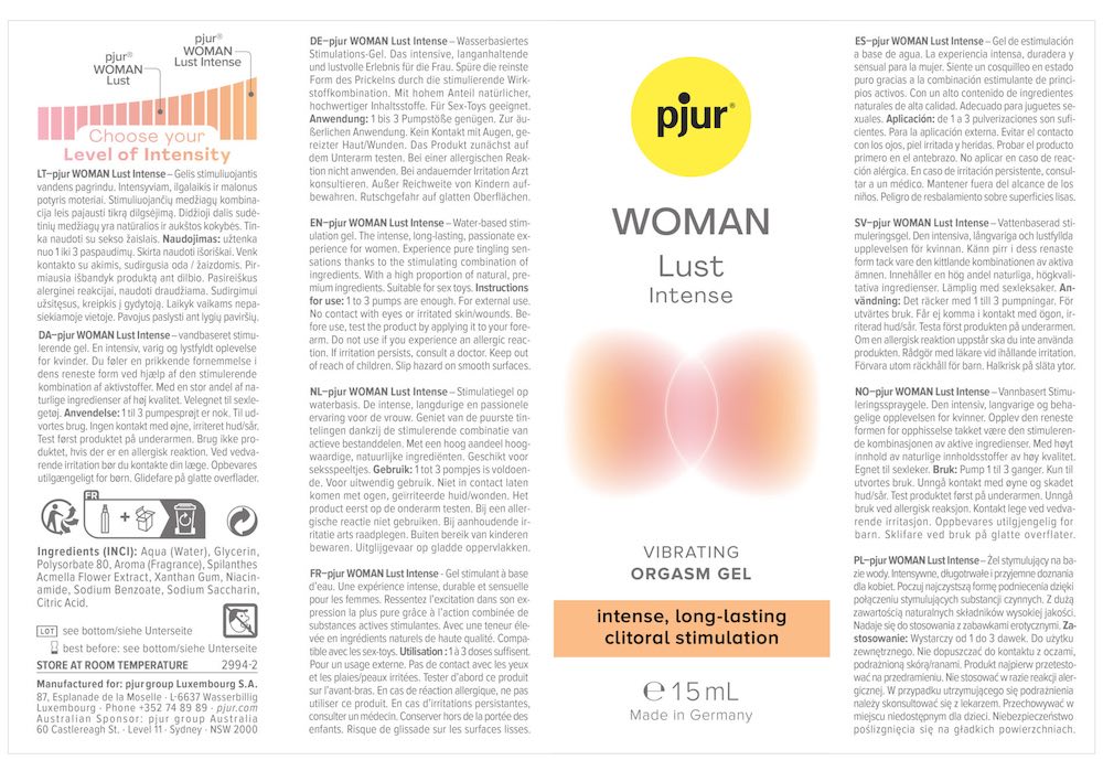 Pjur - 女性激烈情慾高潮精華 - 20ml