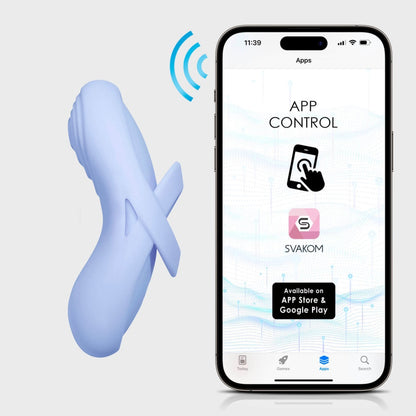 SVAKOM - Echo 2 APP控制柔軟指尖震動器 - 天藍色