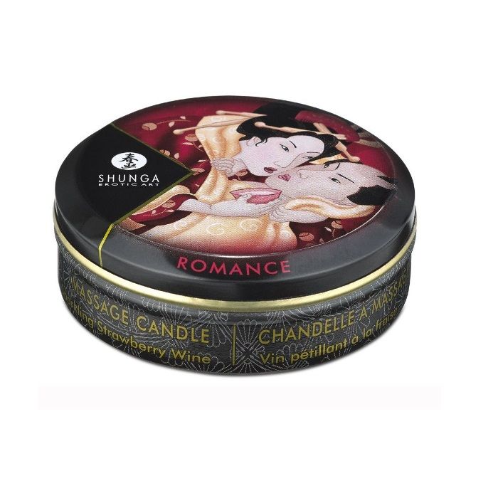 Shunga - 草莓氣泡酒味按摩蠟燭 - 30ml