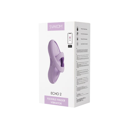 SVAKOM - Echo 2 APP控制柔軟指尖震動器 - 粉紫色