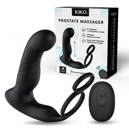 KIKO - ThrustingVibe Pro 抽插式前列腺震動按摩器 - 黑色