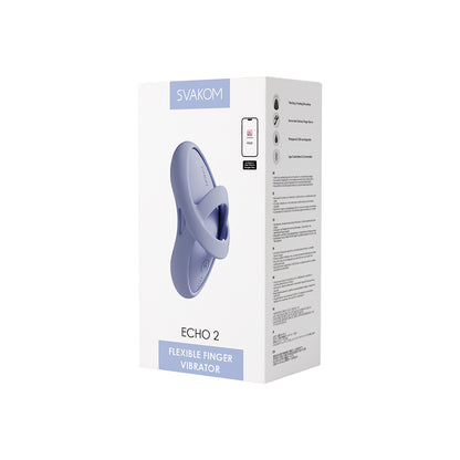 SVAKOM - Echo 2 APP控制柔軟指尖震動器 - 天藍色