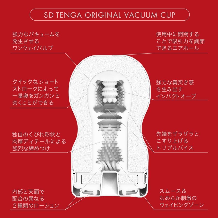 Tenga - SD 經典真空杯 紅色標準型 ( 2G 版)