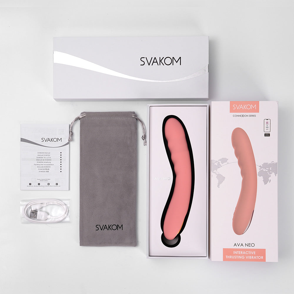SVAKOM - Ava Neo APP 智能遙控 抽插式震動棒 - 蜜桃粉