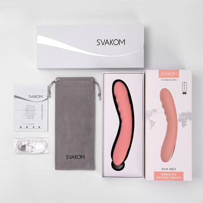 SVAKOM - Ava Neo APP 智能遙控 抽插式震動棒 - 蜜桃粉
