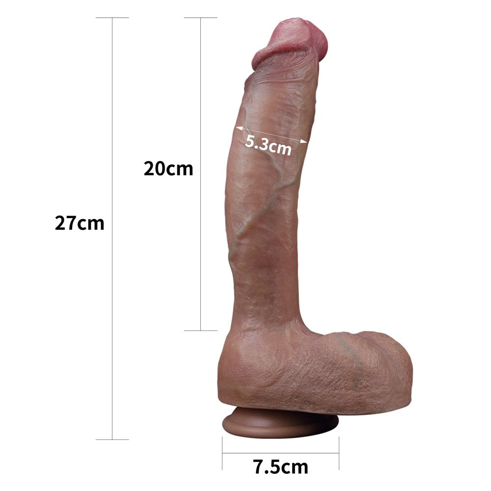 Lovetoy - 10.5'' 雙層白金矽膠仿真陽具