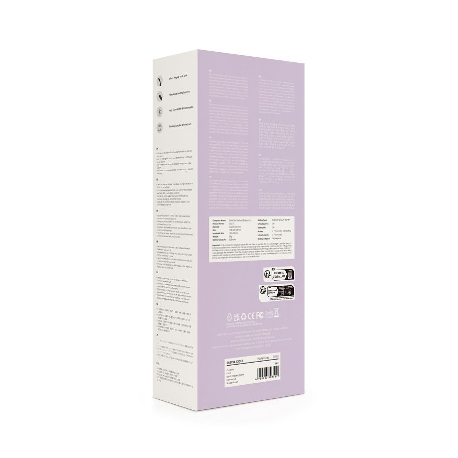 SVAKOM - Cici 2 幼身可彎曲陰蒂/G點智能按摩棒 - 淺紫色