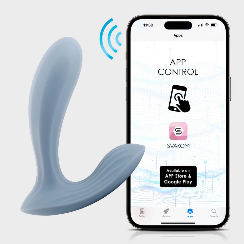 SVAKOM - Erica APP 控制穿戴式震動器 - 灰藍色