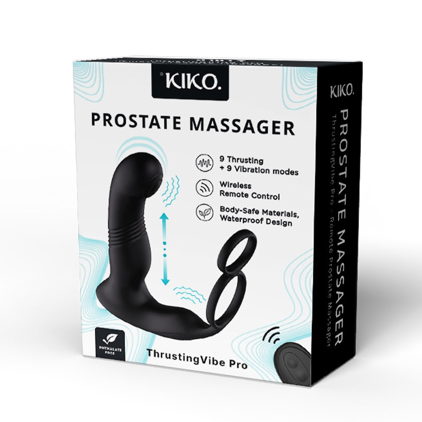 KIKO - ThrustingVibe Pro 抽插式前列腺震動按摩器 - 黑色