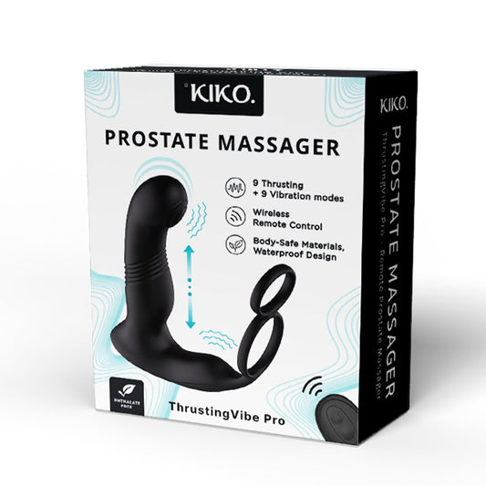 KIKO - ThrustingVibe Pro 抽插式前列腺震動按摩器 - 黑色