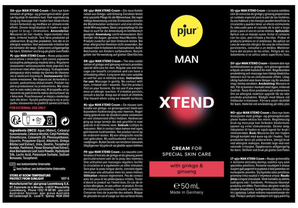 Pjur - 男士Xtend增大按照膏 - 50毫升