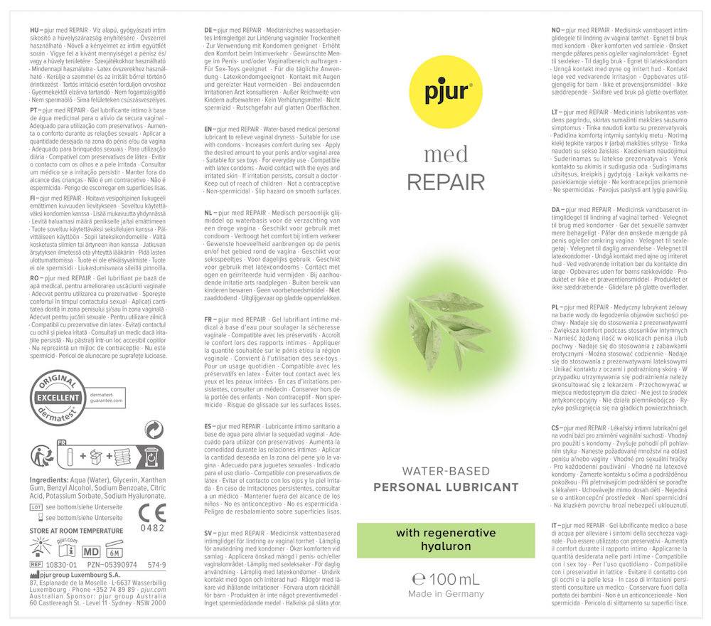 Pjur - 水性修復潤滑液 - 100ml