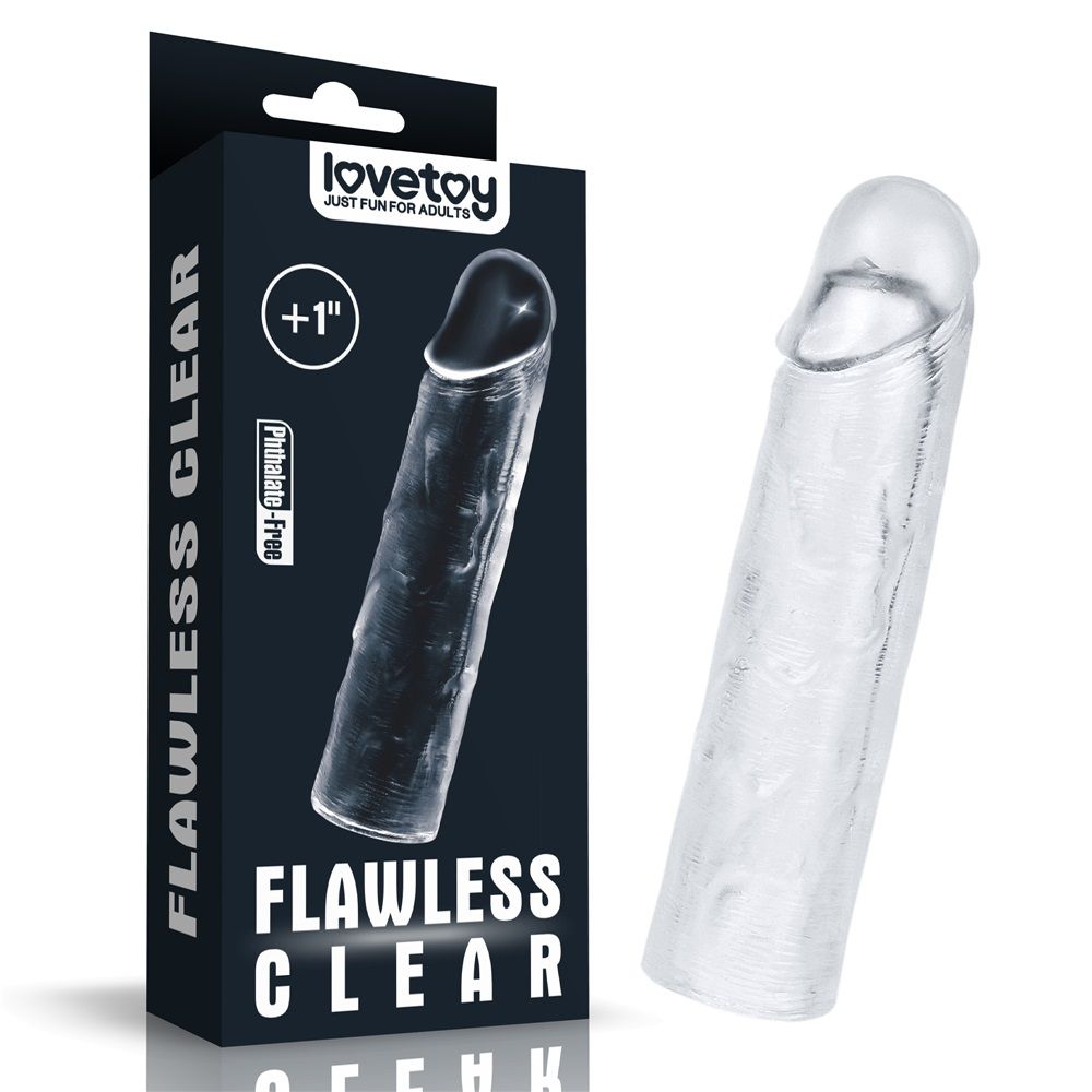 Lovetoy - Flawless 陰莖套 Add 1'' - 透明