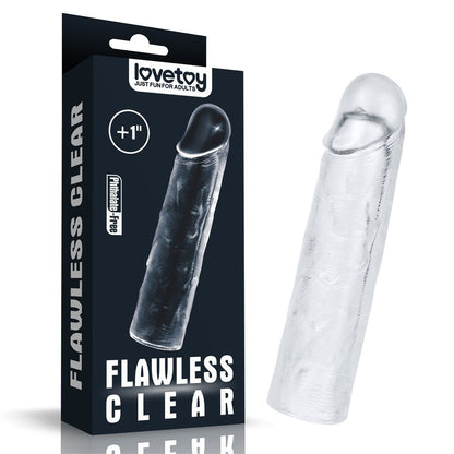 Lovetoy - Flawless 陰莖套 Add 1'' - 透明