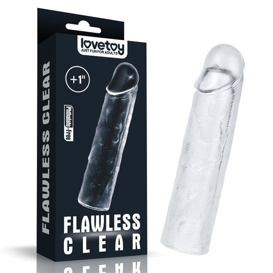 Lovetoy - Flawless 陰莖套 Add 1'' - 透明