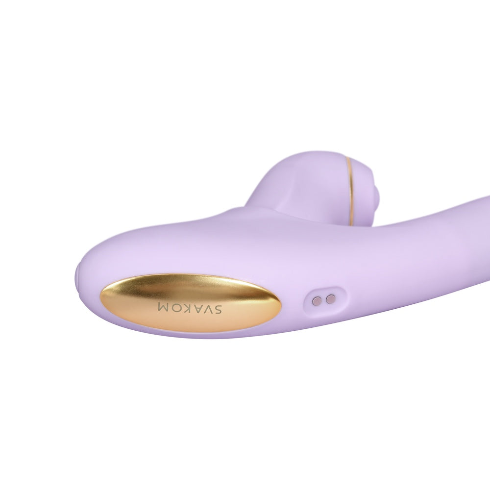SVAKOM DuoGlow 抽插連旋轉滾珠按摩棒 配可分拆式陰蒂拍打按摩器 - 丁香紫色
