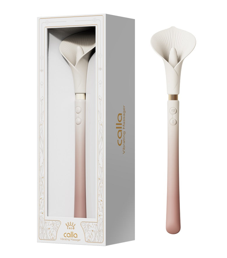 Zalo - Calla 雙端柔軟花瓣震動器 - 櫻花粉紅色
