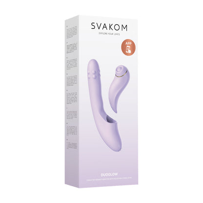 SVAKOM DuoGlow 抽插連旋轉滾珠按摩棒 配可分拆式陰蒂拍打按摩器 - 丁香紫色